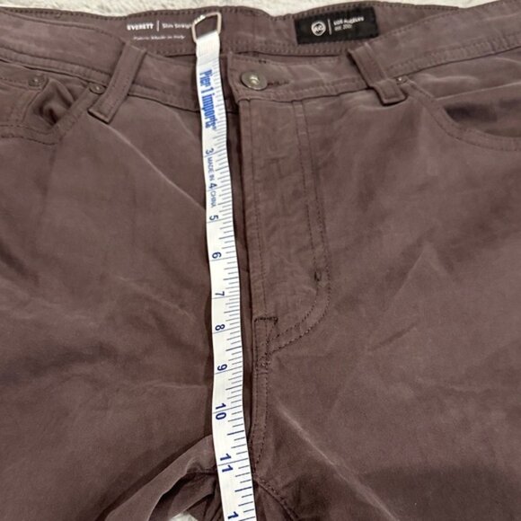 AG Adriano Goldschmied Men's Everett Slim Straight in Berry Brown-Sz. 35 x 30” - Picture 9 of 13